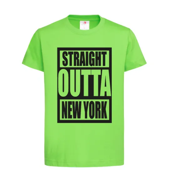 Детская футболка Straight outta New York Лаймовый фото