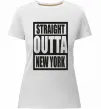 Жіноча преміум футболка Straight outta New York Білий фото