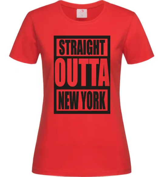 Женская футболка Straight outta New York Красный фото