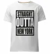 Мужская премиум футболка Straight outta New York Белый Мужская премиум футболка Straight outta New York Белый фото