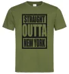 Чоловіча футболка Straight outta New York Оливковий фото
