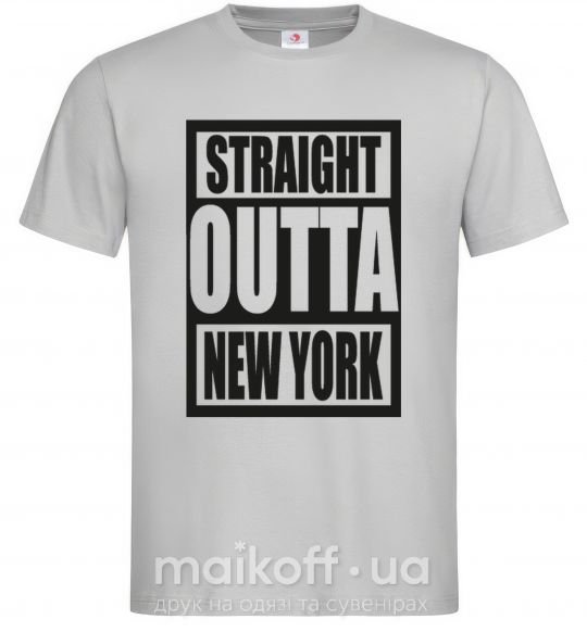 Чоловіча футболка Straight outta New York Сірий фото