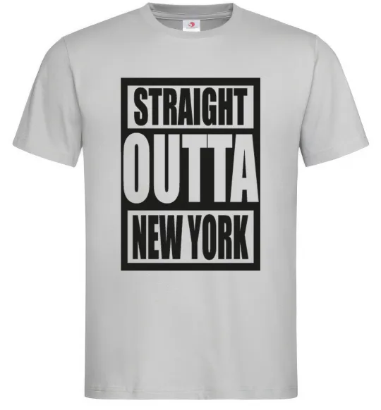 Чоловіча футболка Straight outta New York Сірий фото