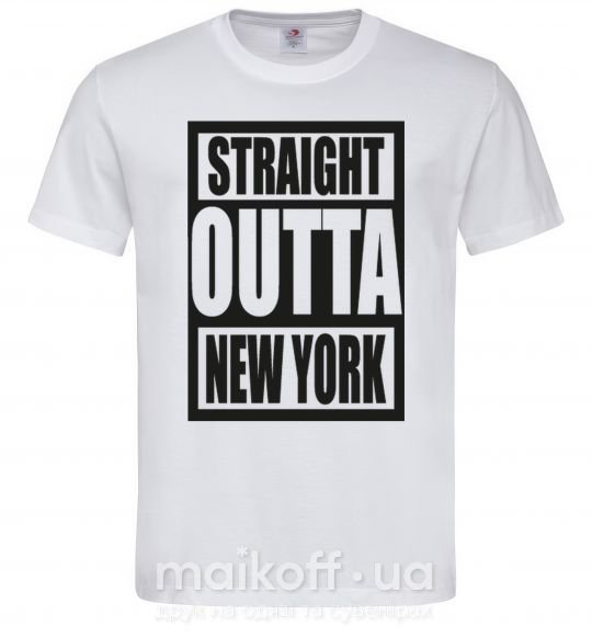 Чоловіча футболка Straight outta New York Білий фото
