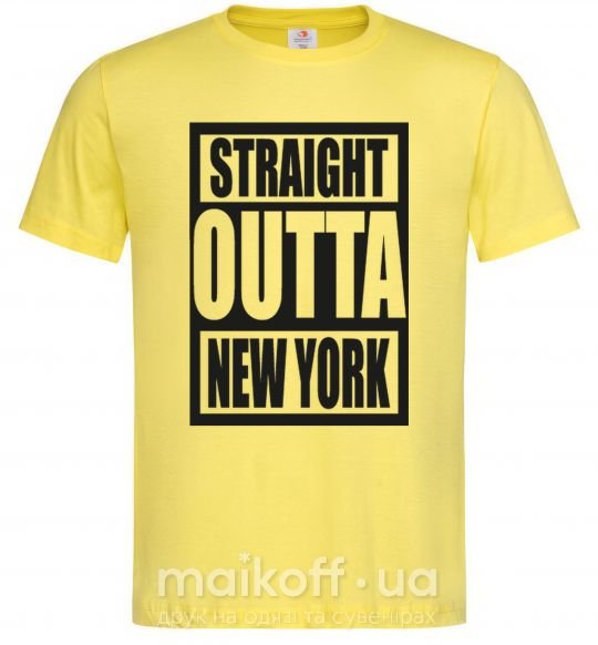 Мужская футболка Straight outta New York Лимонный фото