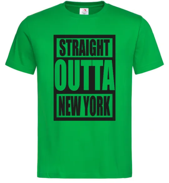 Чоловіча футболка Straight outta New York Зелений фото