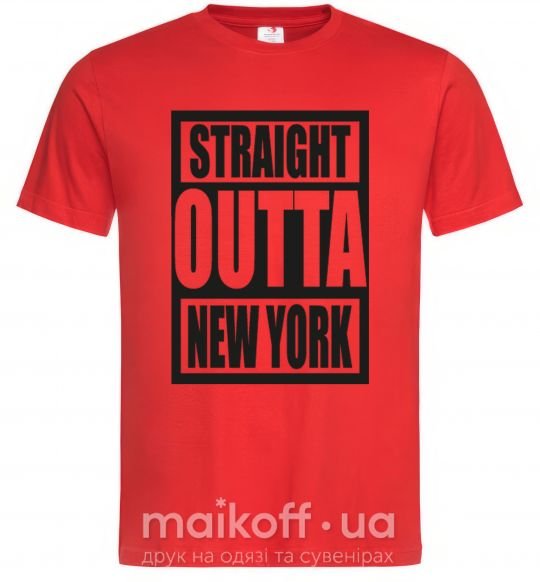 Чоловіча футболка Straight outta New York Червоний фото