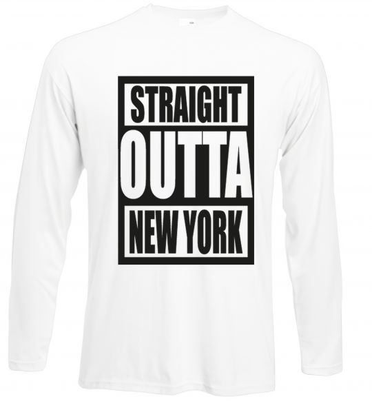 Лонгслив Straight outta New York Белый фото