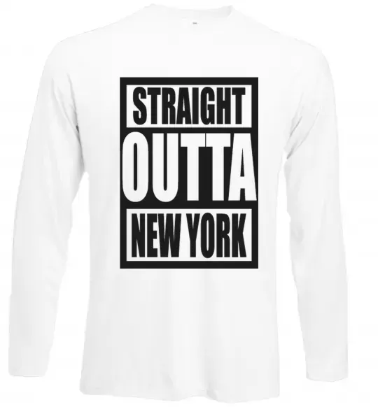 Лонгслів Straight outta New York Білий фото