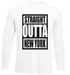 Лонгслів Straight outta New York Білий фото