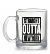 Чашка стеклянная Straight outta New York Прозрачный фото