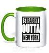 Чашка з кольоровою ручкою Straight outta New York Зелений фото