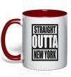 Чашка з кольоровою ручкою Straight outta New York Червоний фото
