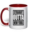 Чашка з кольоровою ручкою Straight outta New York Червоний Чашка з кольоровою ручкою Straight outta New York Червоний фото