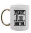 Чашка з кольоровою ручкою Straight outta New York Золото Чашка з кольоровою ручкою Straight outta New York Золото фото