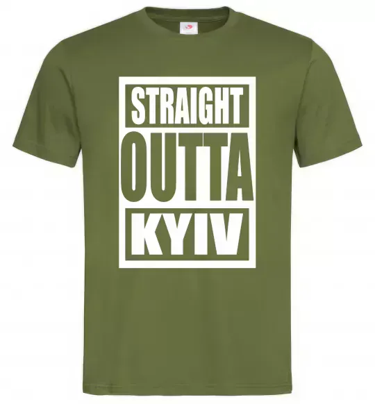 Мужская футболка Straight outta Kyiv Оливковый фото