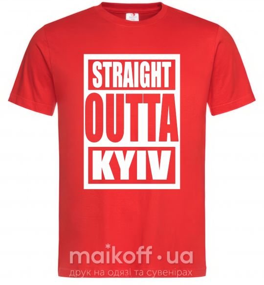 Мужская футболка Straight outta Kyiv Красный фото