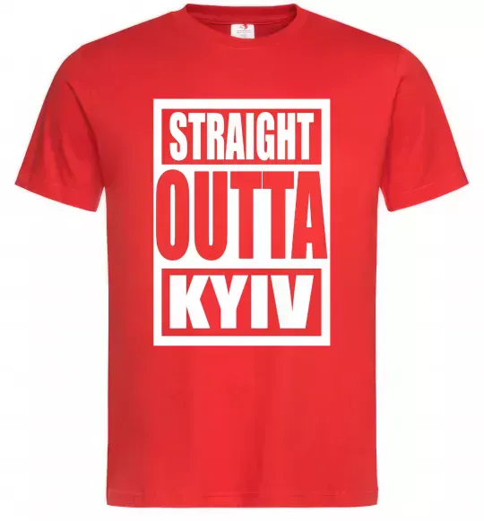 Мужская футболка Straight outta Kyiv Красный фото