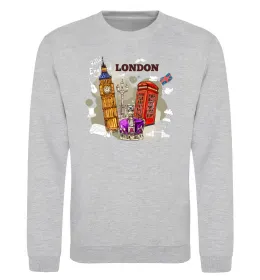 Світшот Hello England Сірий меланж фото