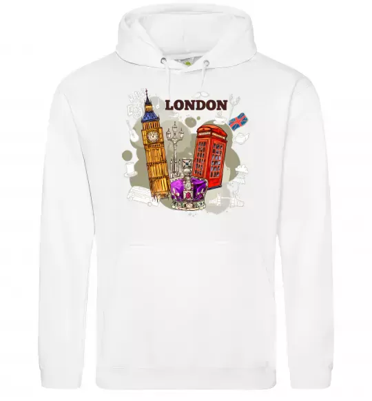 Мужская толстовка (худи) Hello England Белый фото