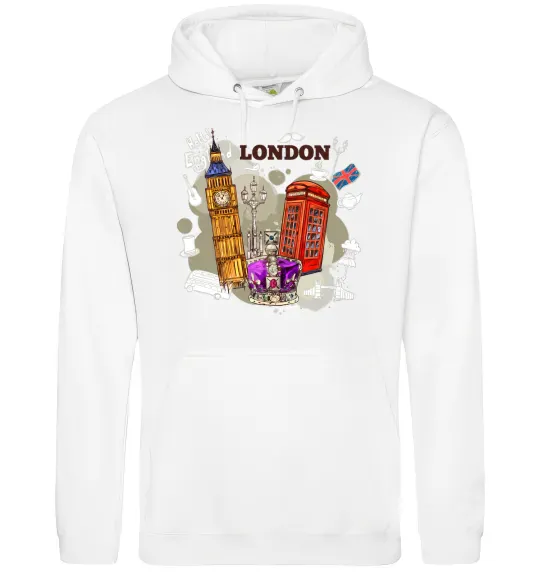 Жіноча толстовка (худі) Hello England Білий фото