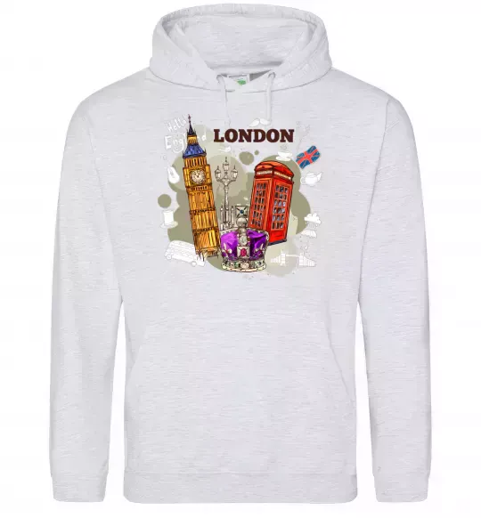 Жіноча толстовка (худі) Hello England Сірий меланж фото