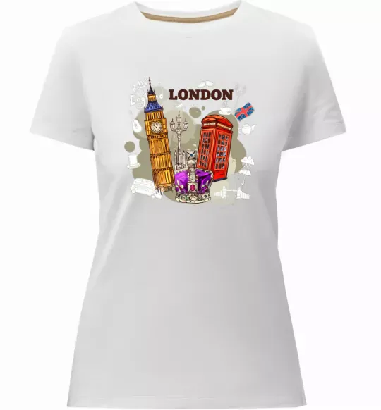 Женская премиум футболка Hello England Белый фото