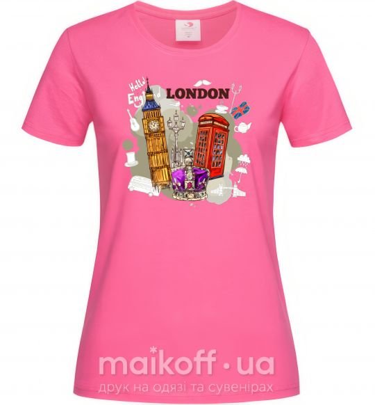 Женская футболка Hello England Ярко-розовый фото