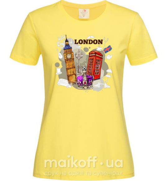 Жіноча футболка Hello England Лимонний фото