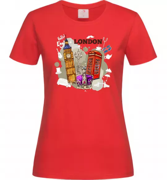 Жіноча футболка Hello England Червоний фото