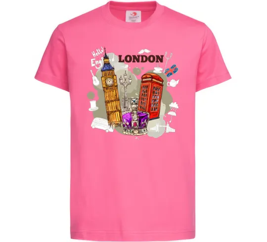 Дитяча футболка Hello England Яскраво-рожевий фото
