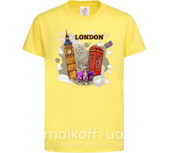 Детская футболка Hello England Лимонный фото