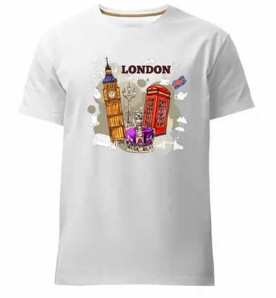 Мужская премиум футболка Hello England Белый фото