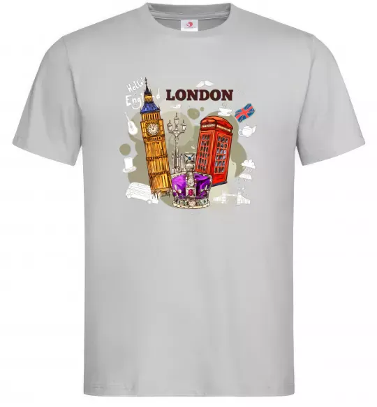Чоловіча футболка Hello England Сірий фото