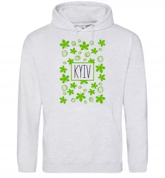 Мужская толстовка (худи) Київ каштани Серый меланж фото