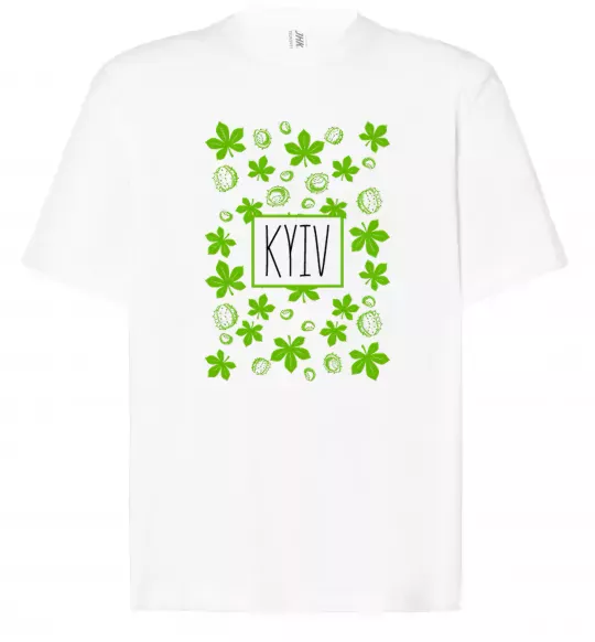 Футболка Оверсайз Київ каштани Білий фото