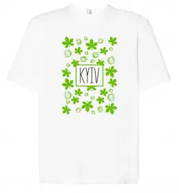 Футболка Оверсайз Київ каштан емблема Белый фото