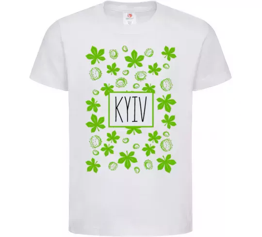 Дитяча футболка Київ каштани Білий фото