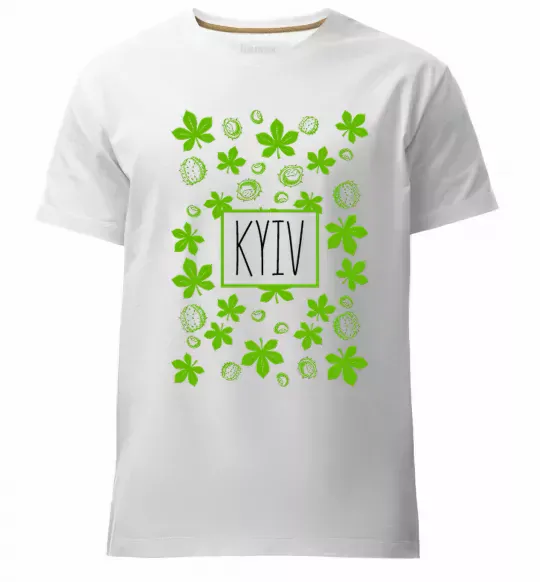 Мужская премиум футболка Київ каштани Белый фото