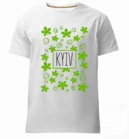 Мужская премиум футболка Київ каштан емблема Белый фото