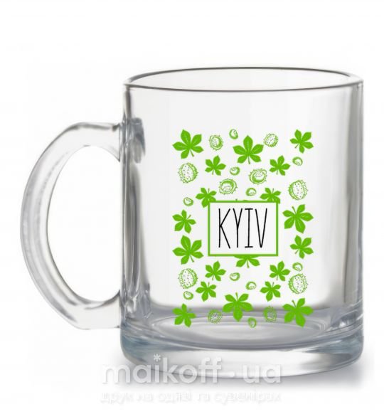 Чашка стеклянная Киев каштаны Прозрачный фото