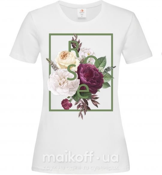 Женская футболка Розы Белый фото
