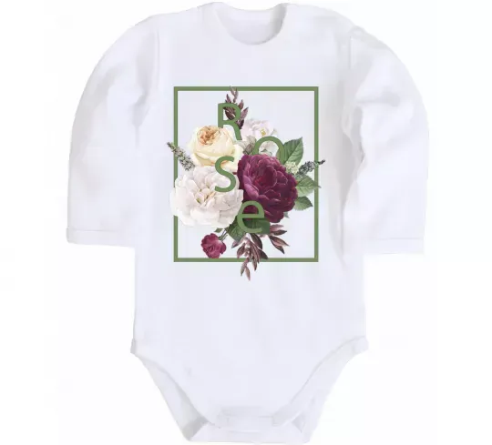 Детский боди Розы Белый фото