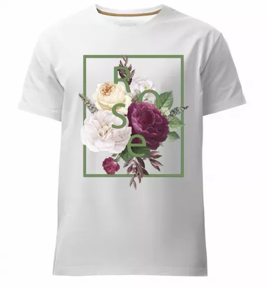 Чоловіча преміум футболка Розы Білий фото