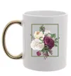 Чашка с цветной ручкой Розы Золото фото