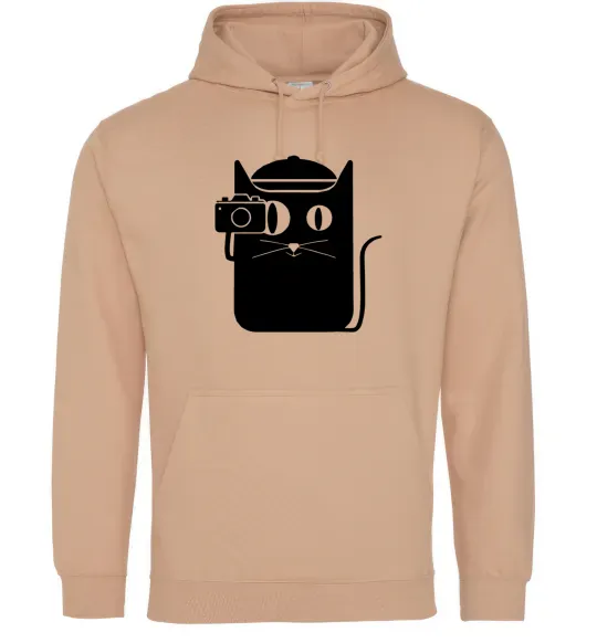 Мужская толстовка (худи) Кото фото Песочный фото