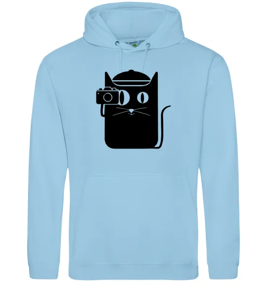 Мужская толстовка (худи) Кото фото Голубой фото