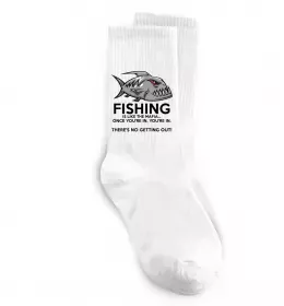 Носки Fishing is like the mafia Белый фото