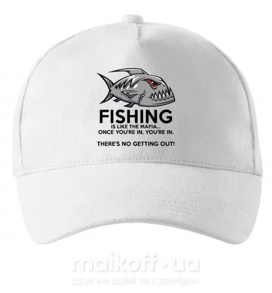 Кепка Fishing is like the mafia Белый фото