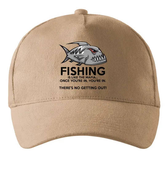 Кепка Fishing is like the mafia Песочный фото